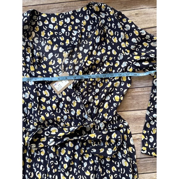NEW $113 Joules Chloe Print Wrap Dress - Navy Leopard/ Animal Print Size 8 - Picture 7 of 10